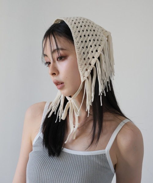 セール】マルチウェイクロシェニットスカーフ/ボンネット