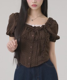 apres jour mignon（アプレジュールミニョン）の「スクエアピンタックブラウス（その他トップス）」