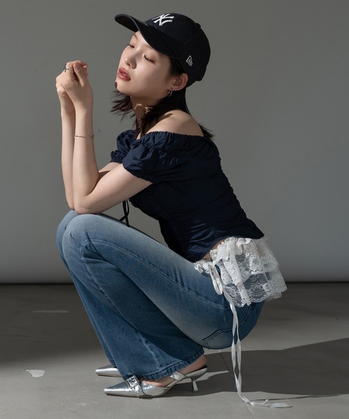 apres jour mignon（アプレジュールミニョン）の「スクエアピンタックブラウス【ZOZOTOWN限定アイテム】（シャツ/ブラウス・レディース・オフホワイト/ブラウン系その他/ネイビー/ダークブラウン/ブラック系その他/その他・X-LARGE/フリー）」の16枚目の写真