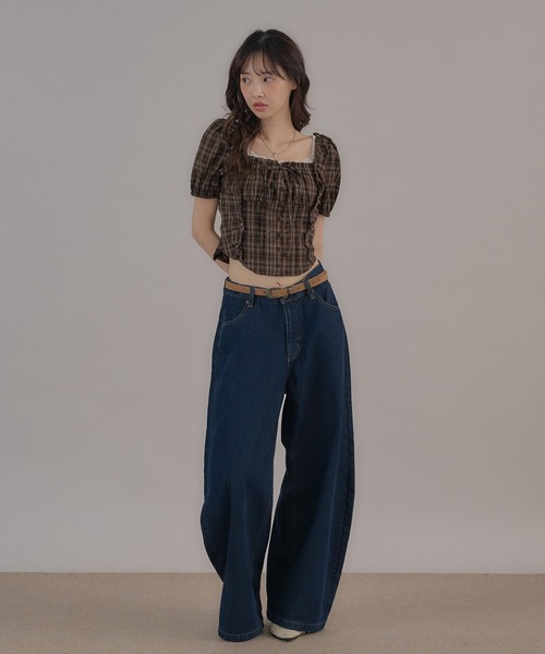 apres jour mignon(アプレジュールミニョン)の「スクエアピンタックブラウス(その他トップス・レディース・オフホワイト/ブラウン系その他/ネイビー/ダークブラウン/ブラック系その他/その他/ベージュ系その他/ホワイト系その他/ブルー/ベージュ系その他2・X-LARGE/フリー)」の19枚目の写真