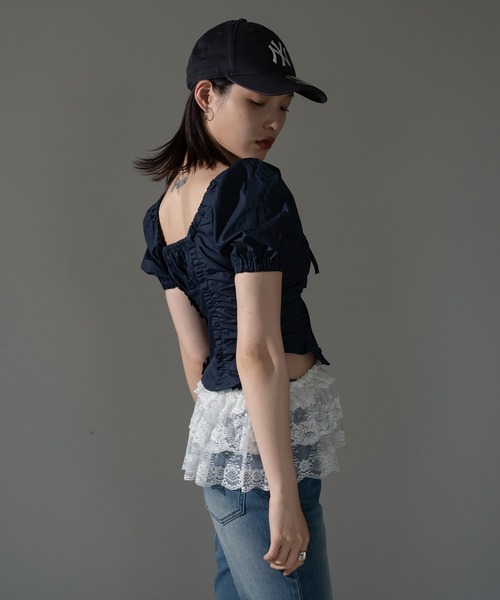 apres jour mignon（アプレジュールミニョン）の「スクエアピンタックブラウス【ZOZOTOWN限定アイテム】（シャツ/ブラウス・レディース・オフホワイト/ブラウン系その他/ネイビー/ダークブラウン/ブラック系その他/その他・X-LARGE/フリー）」の18枚目の写真