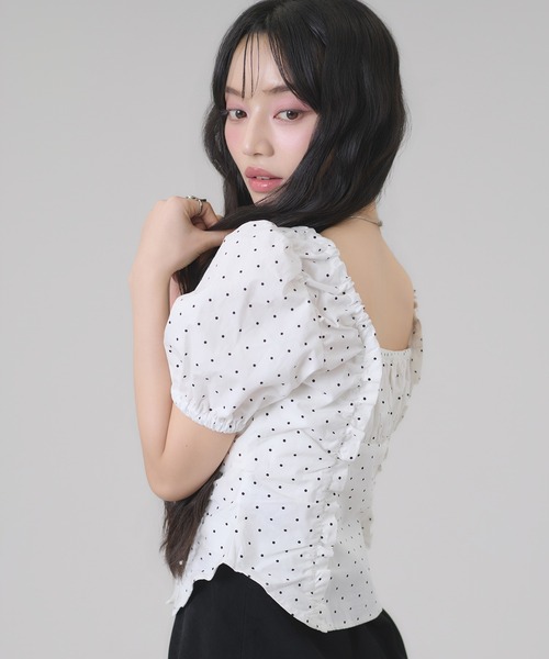 apres jour mignon（アプレジュールミニョン）の「スクエアピンタックブラウス（シャツ/ブラウス・レディース・オフホワイト/ブラウン系その他/ネイビー/ダークブラウン/ブラック系その他/その他・X-LARGE/フリー）」の15枚目の写真