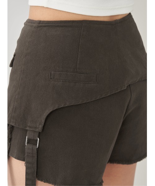 Darichバイカラーコードベロアワイドパンツ C-GRY FREE ダーリッチ レイヤードツイルショートパンツ（その他パンツ）｜Darich