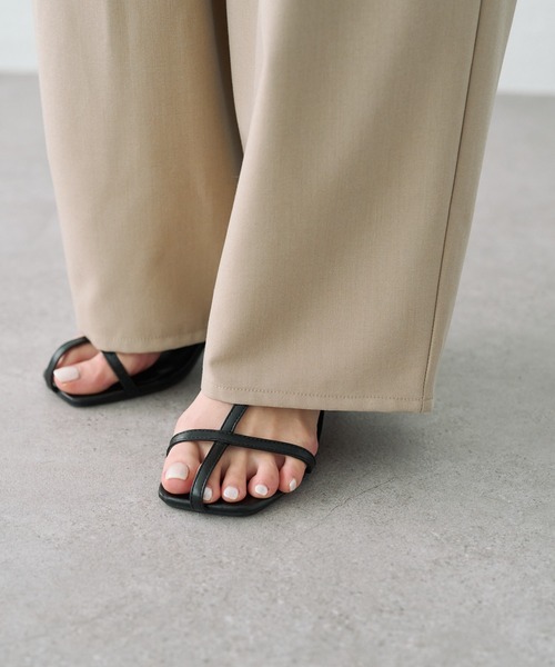 セール】ツータック ウエストゴム ストレッチパンツ（スラックス