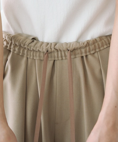 ツータックウエストゴムストレッチパンツ 新色追加】ツータックウエストゴムストレッチパンツ | PUAL CE