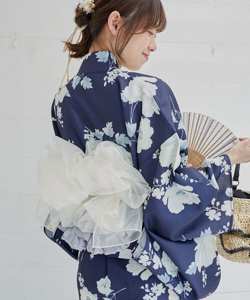 MAJESTIC LEGON（マジェスティックレゴン）の「ワンピでも着れる2WAY浴衣（浴衣・レディース・ピンク系その他2/ブルー系その他4/ブルー系その他2/イエロー系その他/ホワイト系その他2・MEDIUM）」の3枚目の写真