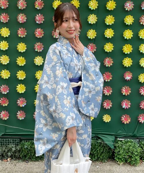 MAJESTIC LEGON（マジェスティックレゴン）の「ワンピでも着れる2WAY浴衣（浴衣・レディース・ピンク系その他2/ブルー系その他4/ブルー系その他2/イエロー系その他/ホワイト系その他2・MEDIUM）」の12枚目の写真