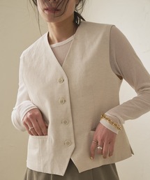 Audrey and John Wad（オードリーアンドジョンワッド）の「綿麻Vネックベスト（テーラードジャケット）」