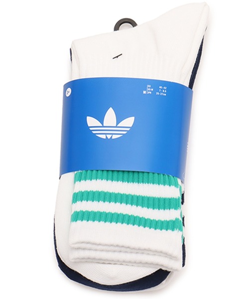 adidas(アディダス)の「adidas 3S CREW S 3P / アディダス 3 ストライプ クルー ソックス 3P(ソックス/靴下・メンズ・ホワイト・S/M/L)」の5枚目の写真