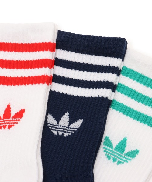 adidas(アディダス)の「adidas 3S CREW S 3P / アディダス 3 ストライプ クルー ソックス 3P(ソックス/靴下・メンズ・ホワイト・S/M/L)」の4枚目の写真