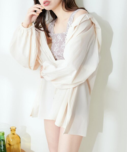 natural couture(ナチュラルクチュール)の「【WEB限定】フード付きラッシュガードシャツ(ラッシュガード・レディース・チャコールグレー/アイボリー/ミント・FREE)」の11枚目の写真