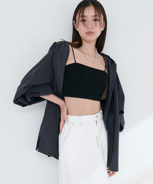 natural couture(ナチュラルクチュール)の「【WEB限定】フード付きラッシュガードシャツ(ラッシュガード・レディース・チャコールグレー/アイボリー/ミント・FREE)」の19枚目の写真