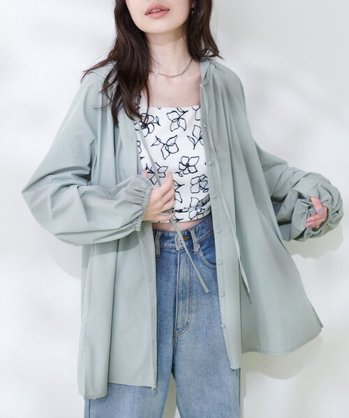 natural couture(ナチュラルクチュール)の「【WEB限定】フード付きラッシュガードシャツ(ラッシュガード・レディース・チャコールグレー/アイボリー/ミント・FREE)」の21枚目の写真