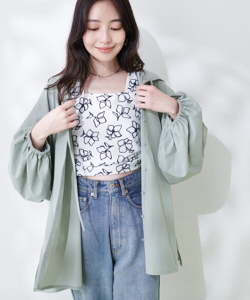 natural couture(ナチュラルクチュール)の「【WEB限定】フード付きラッシュガードシャツ(ラッシュガード・レディース・チャコールグレー/アイボリー/ミント・FREE)」の22枚目の写真