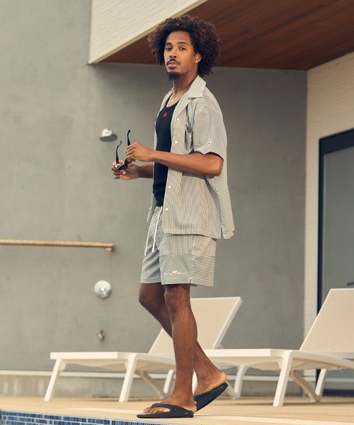 SUNS by #Re:room（サンズバイリルーム）の「スイッチングシアサッカーボードショーツ（その他パンツ・メンズ・ブラック/ブルー/ベージュ・MEDIUM/LARGE/SMALL）」の14枚目の写真