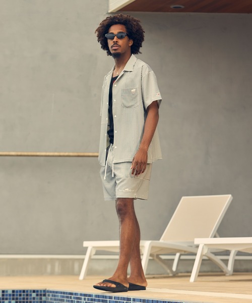 SUNS by #Re:room（サンズバイリルーム）の「スイッチングシアサッカーボードショーツ（その他パンツ・メンズ・ブラック/ブルー/ベージュ・MEDIUM/LARGE/SMALL）」の15枚目の写真