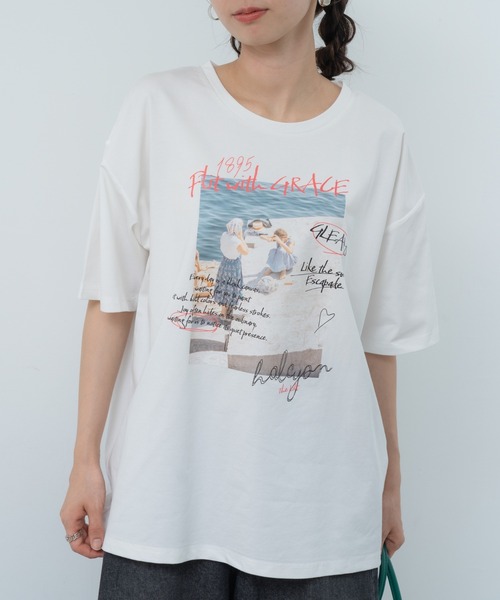 refinedworks(リファインドワークス)の「【refinedworks】ヴィンテージ感 漂う フォトプリントTシャツ!(Tシャツ/カットソー・レディース・カーキ/ホワイト/ブラック・FREE)」の8枚目の写真