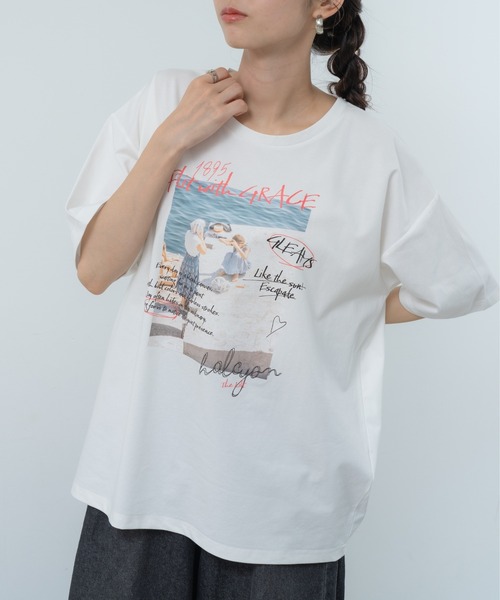 refinedworks(リファインドワークス)の「【refinedworks】ヴィンテージ感 漂う フォトプリントTシャツ!(Tシャツ/カットソー・レディース・カーキ/ホワイト/ブラック・FREE)」の11枚目の写真