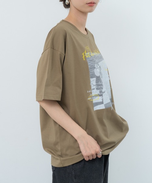 refinedworks(リファインドワークス)の「【refinedworks】ヴィンテージ感 漂う フォトプリントTシャツ!(Tシャツ/カットソー・レディース・カーキ/ホワイト/ブラック・FREE)」の13枚目の写真