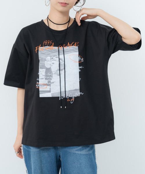 refinedworks(リファインドワークス)の「【refinedworks】ヴィンテージ感 漂う フォトプリントTシャツ!(Tシャツ/カットソー・レディース・カーキ/ホワイト/ブラック・FREE)」の5枚目の写真