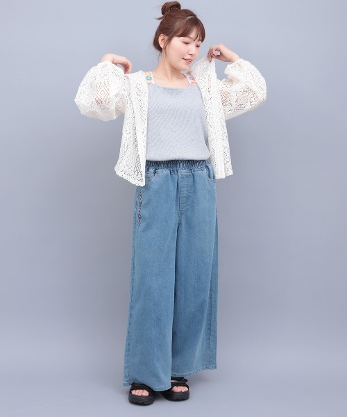 チチカカ（チチカカ）の「パッチワーク風レースカーディガン（カーディガン/ボレロ・レディース・ブラック/ホワイト・FREE）」の3枚目の写真