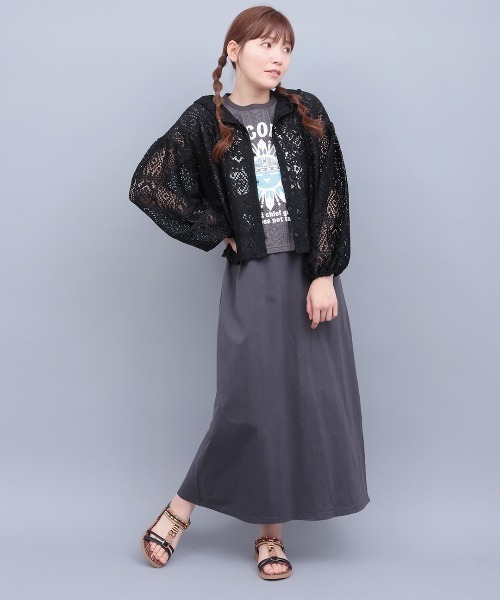 チチカカ（チチカカ）の「パッチワーク風レースカーディガン（カーディガン/ボレロ・レディース・ブラック/ホワイト・FREE）」の6枚目の写真