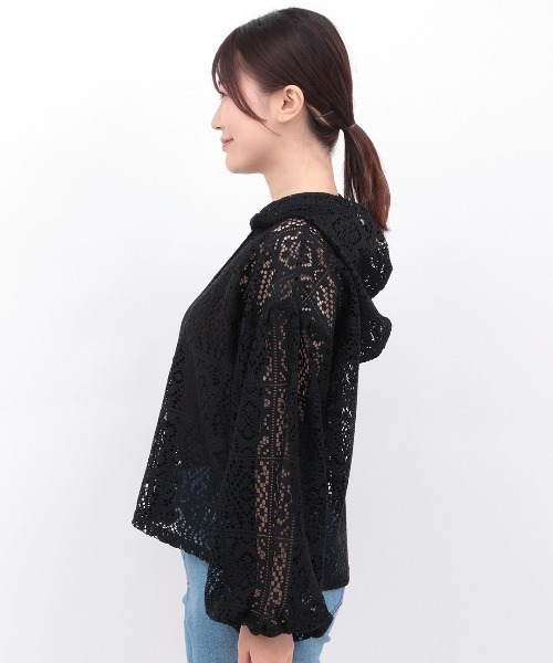 チチカカ（チチカカ）の「パッチワーク風レースカーディガン（カーディガン/ボレロ・レディース・ブラック/ホワイト・FREE）」の10枚目の写真