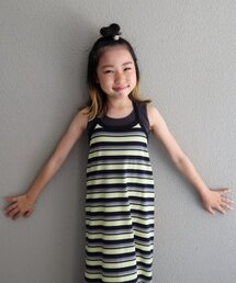 【KIDS】マルチボーダーアメスリキャミワンピース