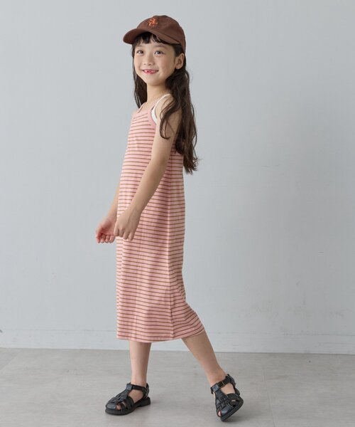 CIAOPANIC TYPY（チャオパニックティピー）の「【KIDS】マルチボーダーアメスリキャミワンピース（ワンピース・キッズ・ピンク/ブラック/サックスブルー・XX-LARGE/X-LARGE/LARGE/MEDIUM/SMALL）」の6枚目の写真
