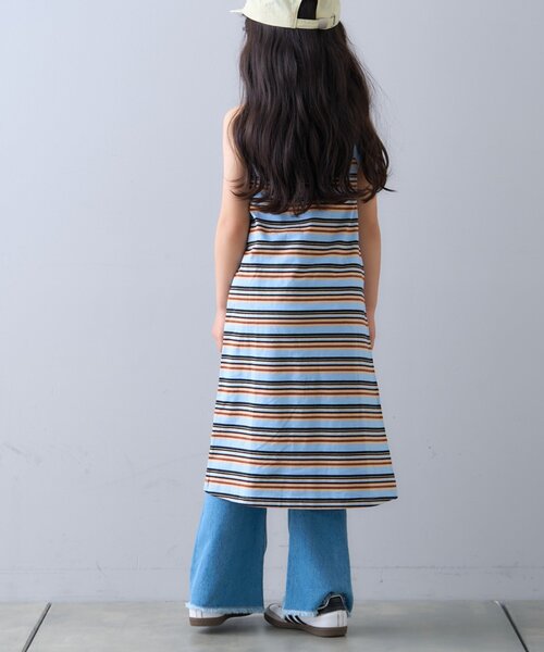 CIAOPANIC TYPY（チャオパニックティピー）の「【KIDS】マルチボーダーアメスリキャミワンピース（ワンピース・キッズ・ピンク/ブラック/サックスブルー・XX-LARGE/X-LARGE/LARGE/MEDIUM/SMALL）」の12枚目の写真