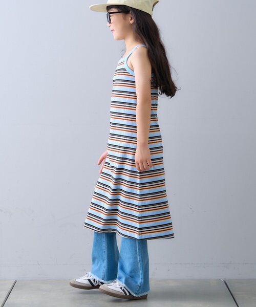 CIAOPANIC TYPY（チャオパニックティピー）の「【KIDS】マルチボーダーアメスリキャミワンピース（ワンピース・キッズ・ピンク/ブラック/サックスブルー・XX-LARGE/X-LARGE/LARGE/MEDIUM/SMALL）」の13枚目の写真