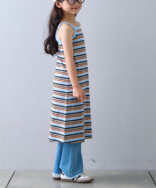 CIAOPANIC TYPY（チャオパニックティピー）の「【KIDS】マルチボーダーアメスリキャミワンピース（ワンピース・キッズ・ピンク/ブラック/サックスブルー・XX-LARGE/X-LARGE/LARGE/MEDIUM/SMALL）」の14枚目の写真