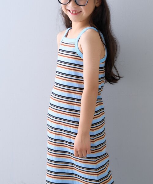 CIAOPANIC TYPY（チャオパニックティピー）の「【KIDS】マルチボーダーアメスリキャミワンピース（ワンピース・キッズ・ピンク/ブラック/サックスブルー・XX-LARGE/X-LARGE/LARGE/MEDIUM/SMALL）」の15枚目の写真