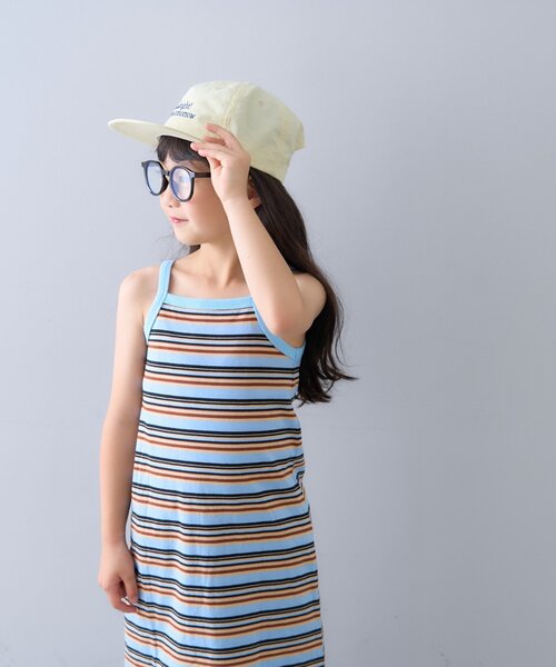 CIAOPANIC TYPY（チャオパニックティピー）の「【KIDS】マルチボーダーアメスリキャミワンピース（ワンピース・キッズ・ピンク/ブラック/サックスブルー・XX-LARGE/X-LARGE/LARGE/MEDIUM/SMALL）」の16枚目の写真