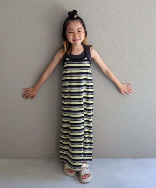 CIAOPANIC TYPY（チャオパニックティピー）の「【KIDS】マルチボーダーアメスリキャミワンピース（ワンピース・キッズ・ピンク/ブラック/サックスブルー・XX-LARGE/X-LARGE/LARGE/MEDIUM/SMALL）」の18枚目の写真