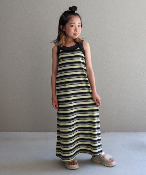 CIAOPANIC TYPY（チャオパニックティピー）の「【KIDS】マルチボーダーアメスリキャミワンピース（ワンピース・キッズ・ピンク/ブラック/サックスブルー・XX-LARGE/X-LARGE/LARGE/MEDIUM/SMALL）」の19枚目の写真