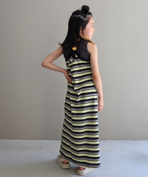 CIAOPANIC TYPY（チャオパニックティピー）の「【KIDS】マルチボーダーアメスリキャミワンピース（ワンピース・キッズ・ピンク/ブラック/サックスブルー・XX-LARGE/X-LARGE/LARGE/MEDIUM/SMALL）」の20枚目の写真