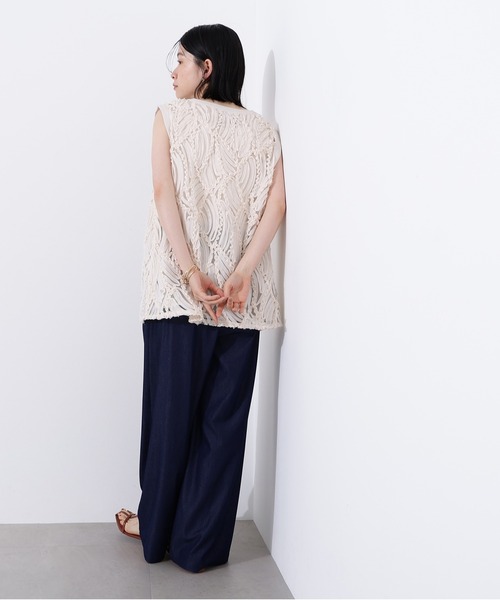 N.（N. Natural Beauty Basic）（エヌエヌナチュラルビューティーベーシック）の「レース刺繍ベスト（ベスト・レディース・ブラック/ナチュラル・MEDIUM）」の22枚目の写真