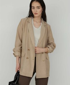 Max Mara テーラードジャケット 茶系 4201625E0001 セール】麻混 テーラード ジャケット（テーラードジャケット