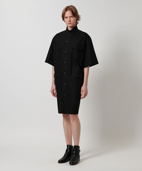 LOEFF（ロエフ）の「＜LOEFF＞コットン ギャバジン M-65 ドレス（ワンピース・レディース・ブラック/ダークグレー・1/0）」の3枚目の写真