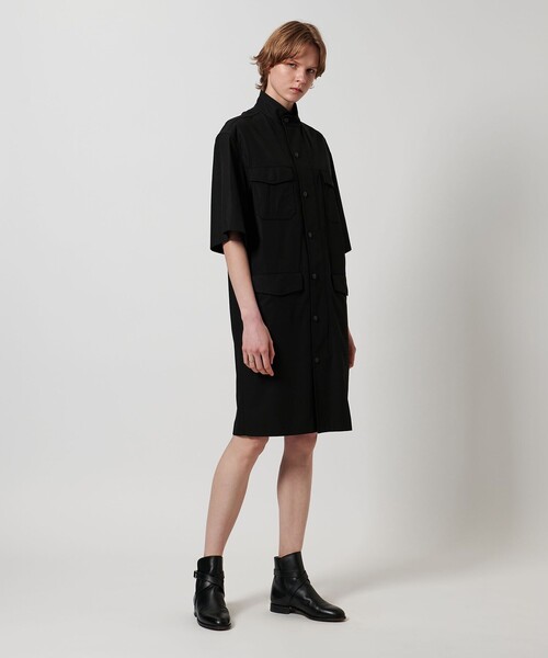 LOEFF（ロエフ）の「＜LOEFF＞コットン ギャバジン M-65 ドレス（ワンピース・レディース・ブラック/ダークグレー・1/0）」の4枚目の写真