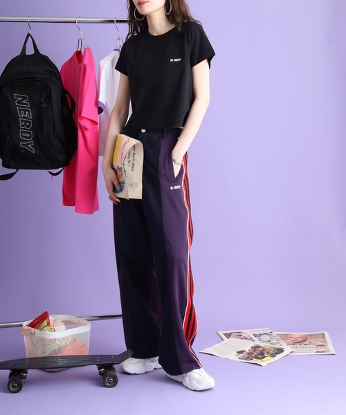 NERDY(ノルディ)の「デニムミックストラックパンツ(デニムパンツ・メンズ・ホワイト/カーキ/レッド・M/L/S/SS)」の7枚目の写真