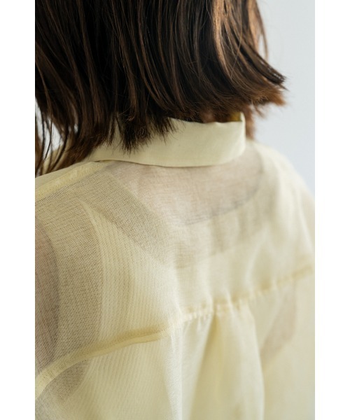 M.deux（エムドゥ）の「［シアーショートシャツ］（シャツ/ブラウス・レディース・イエロー/ホワイト/グリーン・MEDIUM）」の10枚目の写真