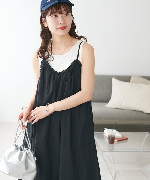 セール】【着映えアイテム】綿ボイルキャミワンピース《WEB限定