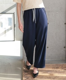 【低身長/高身長/バレルレッグ】【pufe】カーブスウェット ショート丈 ロング丈 スウェット ロングパンツ ワイドパンツ ウエストゴム