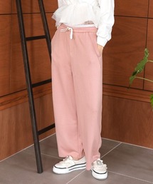 【低身長/高身長/バレルレッグ】【pufe】カーブスウェット ショート丈 ロング丈 スウェット ロングパンツ ワイドパンツ ウエストゴム