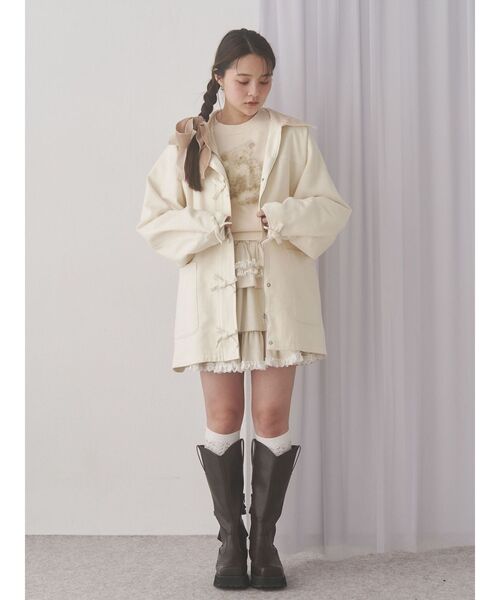 merry jenny（メリージェニー）の「Ribbonハンティングジャケット（ブルゾン・レディース・オフホワイト/ピンク/ブラウン・FREE）」の13枚目の写真