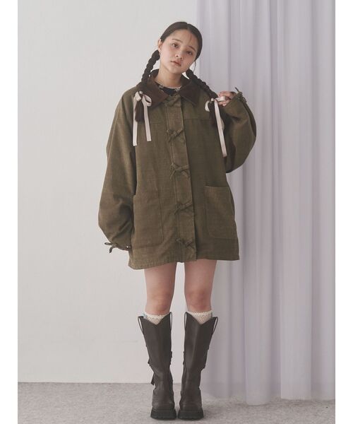 merry jenny（メリージェニー）の「Ribbonハンティングジャケット（ブルゾン・レディース・オフホワイト/ピンク/ブラウン・FREE）」の17枚目の写真