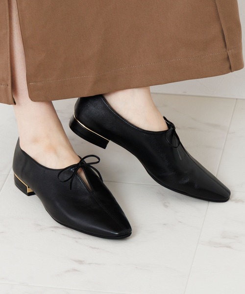 HIMIKO(ヒミコ)の「【HIMIKO】【撥水】センタースリットリボンパンプス/651312(パンプス・レディース・ブラウン系その他/ピンク/ブラック・25.5cm/24.5cm/22.5cm/22.0cm/23.5cm/23.0cm/25.0cm/24.0cm)」の2枚目の写真