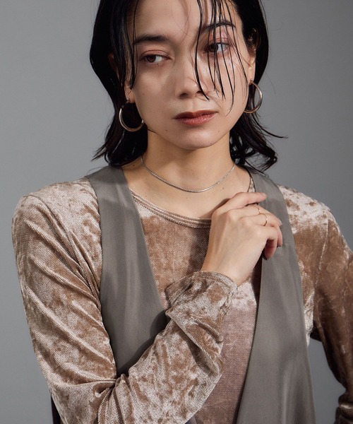 SALON adam et rope'（サロン アダム エ ロペ）の「[25AW]GENTLE SILK ジャンパースカート【セットアップ対応・洗える】（ジャンパースカート・レディース・ブラック/ブラウン系その他2/ピンク系その他2・FREE）」の9枚目の写真